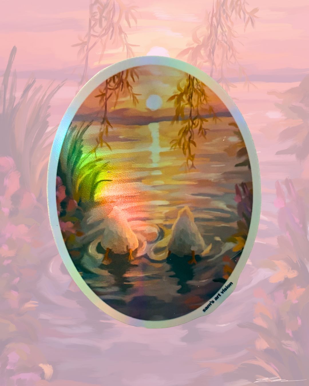 "Sunrise Pond" Sticker Holographic